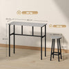 6-Piece Industrial Bar Table Set, 2 Breakfast Tables with 4 Stools Grey