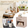 Bedroom Modern End Table Nightstand (Set of 2)w/Shelf-Natural