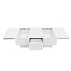 Coffee Table with Hidden Storage and 2 Drawers High Gloss White for Living Room
