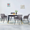 2XUsed Grey Velvet Dining Chairs Armchairs Dining Room Chair Padded Seat