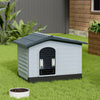 XL Weatherproof Pet House Plastic Dog Kennel Indoor Outdoor Animal Shelter +Door