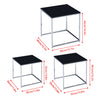 Nest Of 3 Nested Nesting Tables Side End Coffee Table Glass/Wood for Living Room