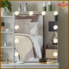 Dressing Table with 10 LED Lights Mirror Stool 6 Drawers Vanity Set Makeup Desk
