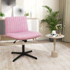 Pink Criss Cross Legged Chair Home Office Chair w/ Wide Padded Seat