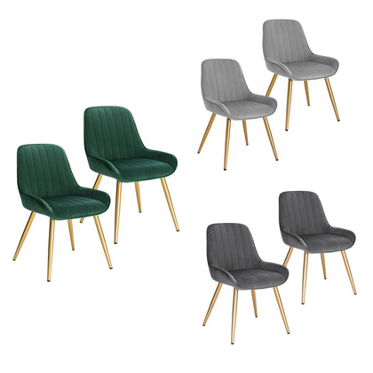 2x Dining Chairs w/ Velvet Padded Backrest Upholstered Chair Kitchen Lounge Cafe