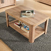 Coffee Table Open Shelf Wood Living Room Furniture Oak Effect Rectangular Unit