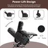 Fabric Velvet Power Recliner Armchair Electric Massage Sofa Reclining Chair Grey