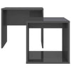 Coffee Table Set High Gloss Grey 48x30x45 cm Engineered Wood