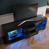160cm High Gloss Black TV Unit Cabinet Stand with RGB LED Light Storage Drawers