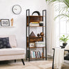 Bookshelf Storage Shelf Kitchen Shelf 5 Shelves Rustic Brown Black LLS025B01