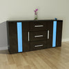 Modern Cabinet Sideboard Buffet Cupboards 3 Drawers 2 Doors with RGB LED Lights