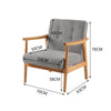 Vintage Upholstered Fabric Armchair with Button Lounge Chair Solid Wooden Frame