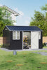 12 x 10FT Galvanised Garden Tool Storage Shed with Lockable Door, Double Windows