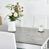 Mondeer Dining Table and Chairs Set 6 High Back Faux Leather Chair Grey&White