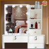 Dressing Table Mirror with 10LED Lights Stool Makeup Vanity Set Desk + 6 Drawers