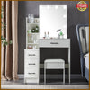 Large Dressing Table Stool Set with 3 color LED Light Mirror Vanity Make up Desk