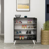 LEMİ MULTIPURPOSE SHOE CABINET FINISHED IN BLACK ,WHITE & CHROME