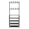Black Metal Clothes Rail Rack Garment Stand Corner Open Wardrobe with Shelf