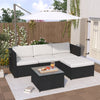 Rattan Garden Furniture Outdoor 5pcs Patio Sofa Set chairs Table (Rupert Black)