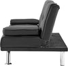Sofa Bed Faux Leather with Cup Holders 2 Seater Click Clack Living Room Recliner