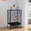Metal Bird Cage Play Top Rolling Parrot Cage with Stand for Cockatiel Parakeets