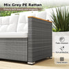 3-Seat Patio Couch Sofa PE Rattan Wicker Outdoor Loveseat Furniture Set
