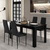 Modern Rectangular Kitchen Table Set w/ 4 PVC Leather Dining Chairs