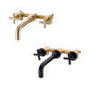 Bathroom Brass 2 Handle Wall Mounted Swivel Spout Faucet Basin Mixer Taps UK