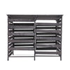 Double Wheelie Bin Storage Grey Slatted Store Cover Garden Rubbish Dustbin 2Shed