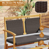 Outdoor Wooden Glider Bench 2-Person Swing Gliding Rocker with Backrest