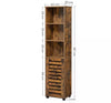 Tall Rustic Cabinet Vintage Industrial Style Storage Bathroom Display Cupboard