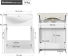 Bathroom Sink Vanity Cabinet Large Ceramic Basin Soft Close Storage White Floor
