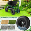 Outdoor Heavy-Duty Gardening Cart w/ 26 cm Tires-Green