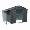 10x6FT Outdoor Garden Metal Storage Shed House w/Open Sheds for Tools Bike