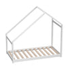 Kids Single House Bed Frame Children Toddler Pine Wooden Bed Floor Style Bedroom