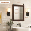 Decorative Vanity Mirror Wall Mounted Rustic Mirror w/ Solid Wood Frame Brown