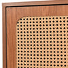 Wooden Sideboard Buffet Storage Cabinet Cupboard with 2 Rattan Doors & 3 Drawers