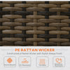 4Pcs Patio Rattan Sofa Garden Furniture Set with Table Cushions Orange