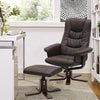 Swivel Ergonomic Office Chair Recliner Armchair with Footstool Wooden Duck Base