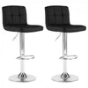 2x Chrome & Height Adjust Swivel Faux Leather Kitchen Breakfast Bar Stool