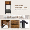 2 Tier Industrial Long Console Table Entryway Narrow Sofa Side Table 2 Drawers