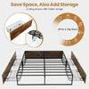 Double Iron Bed Frame Heavy-Duty Platform Bed Base Mattress Foundation w/Drawers