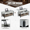 Coffee Table Lift-Top Table Open Hidden Storage Living Room Furniture Light Oak