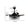 42inch LED Ceiling Fan with Light E27 Bedroom Chandelier Lamp Retractable Blades
