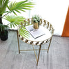Round Tray Table With Mirrored Glass Top Removable Tray Coffee Table Living Room