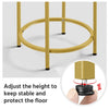 Gold Side Table, Round End Table with Glass Top and Metal Frame for Living Room