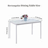 Rectangular White Marble MDF Top Dining Table Metal Frame Dining Room Kitchen