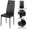 Set of 6 Kitchen Dining Chairs PVC Leather High Back Dining Chairs w/Padded Seat
