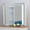 LED Mirrored Cabinet Bluetooth Mirror Box Bath Storage Shelf with Shaver Socket