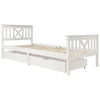 3ft Single Bed Solid Pine Wooden Storage Bed Frame 2 Drawers 90x190 cm White